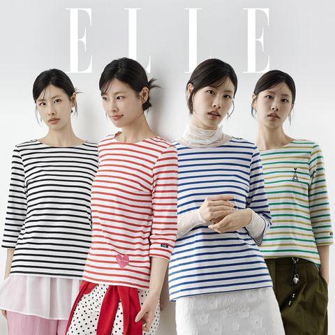 [ELLE] 26SS 엘르 프렌치 스트라이프 티셔츠 4종