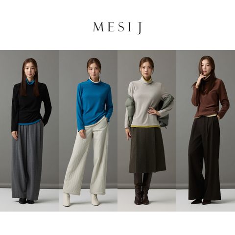 메시제이 25FW 따스온 기모 터틀넥 블라우스 4종