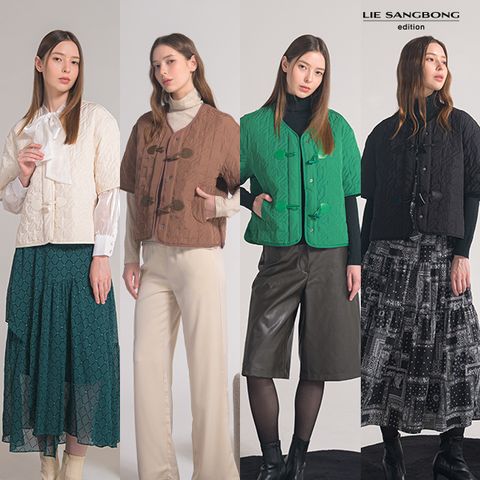 이상봉에디션 하프 퀼티드 자켓