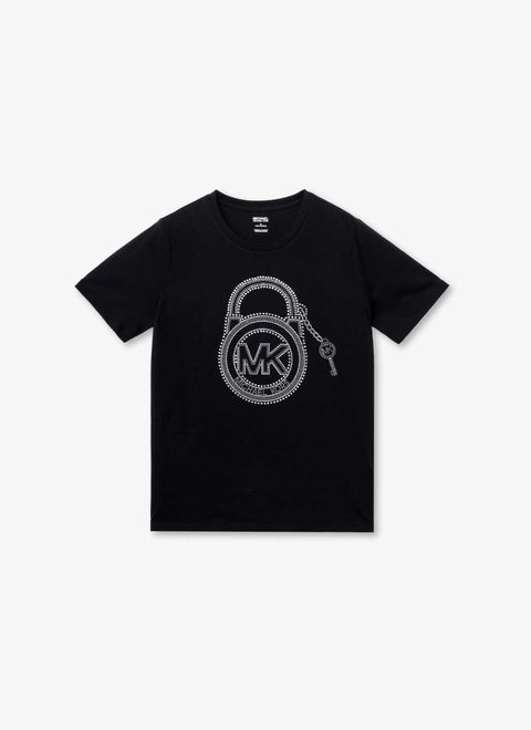 [정가 260000원] 라인스톤 MK 락 키 티셔츠 JF651VB97J1