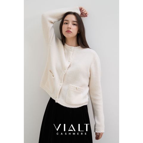 비알트(VIALT) 캐시미어100 테리 트위드 재킷