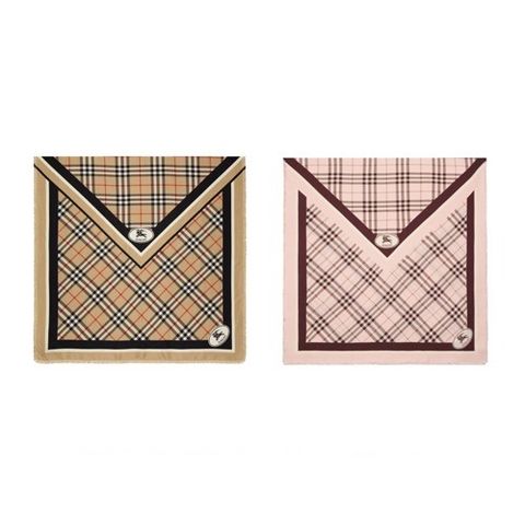 [버버리] 체크 실크 빅 숄