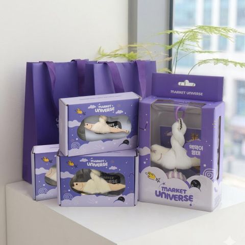 [행운집중세트]도어벨+편백 액막이명태+키링2종(뭉태, 기본)+쇼핑백2