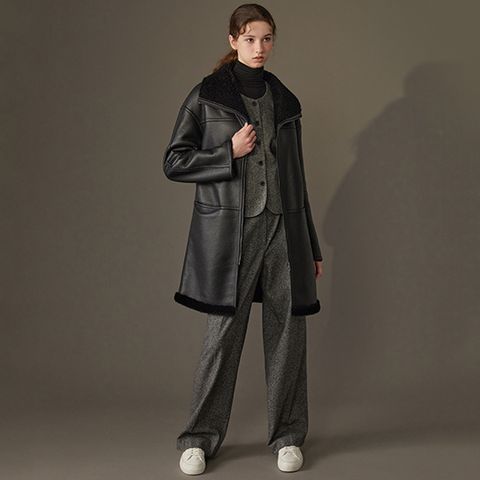 [론칭가 199000원] 리오벨 호주산 양모 100% faux 무스탕 롱 코트