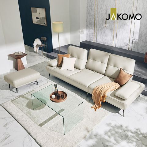 [자코모] 라파 스윙 3.5인 기능.성 럭스 통가죽 천연면피 소가죽 소파+스툴