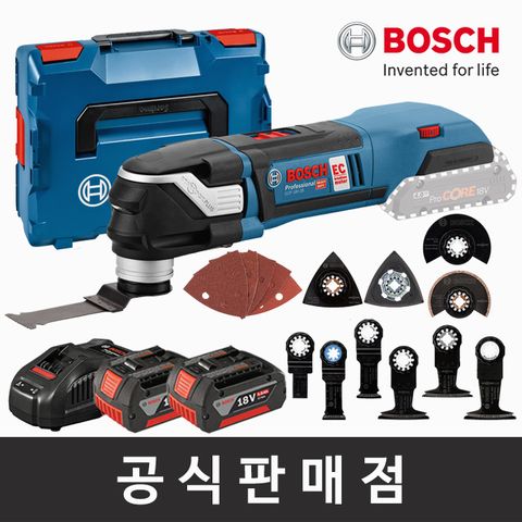 보쉬 정품 GOP 18V-28 5.0Ah 2EA세트 속도조절 충전멀티커터 만능컷터 스타락플러스 보쉬공구