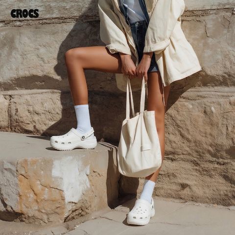 크록스 클래식 플랫폼 클로그 여성 슬리퍼 샌들 올화이트 206750-100