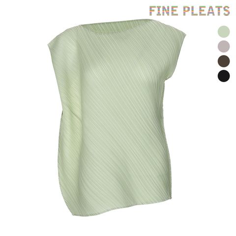 [FINE PLEATS] 피네 플리츠 언발 민소매 탑 [4컬러]
