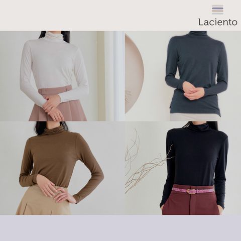 [런칭가 69900원] 라씨엔토 하이넥 클래식 티블라우스 4종