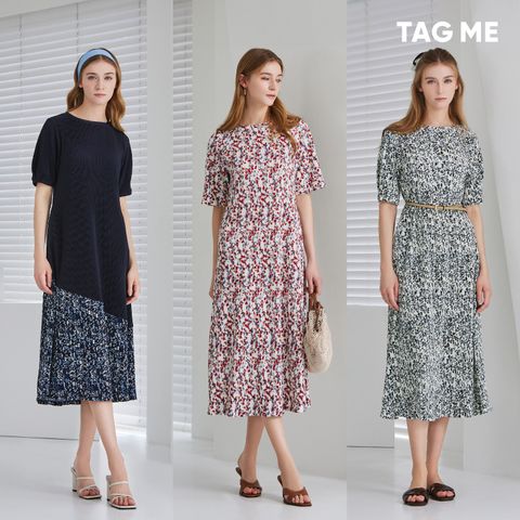 [TAG ME]태그미 25SS 플리츠 플라워 원피스 3종