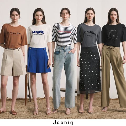 [J CONIQ] 제이코닉 25SS 코튼모달 레터링티셔츠 5종