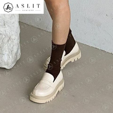 [애슬릿] 여성 키높이 통굽 라운드 페니 로퍼 5cm