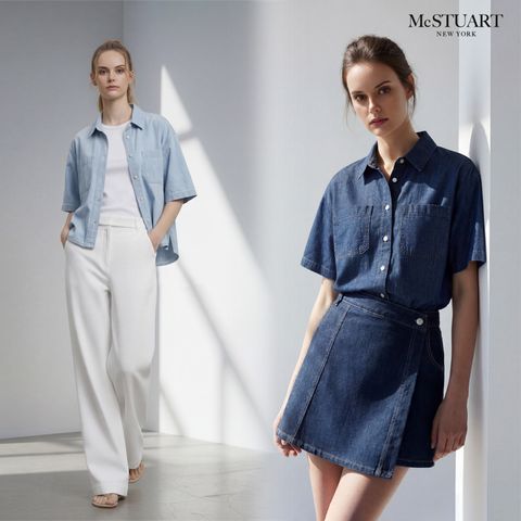[McSTUART] 맥스튜어트 데님 반팔 셔츠2종(여)