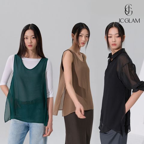 제이시글램 26SS 몸매커버 쉬폰 베스트 3종