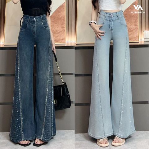 [비니브] 비즈폼 와이드 데님바지