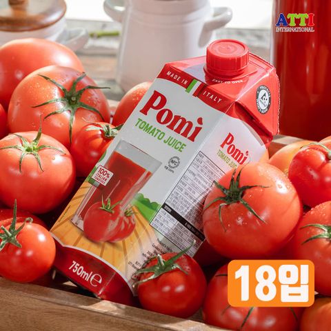 [주스만18팩] 포미 이탈리아 토마토 100% 착즙 토마토주스 750ml x 18팩