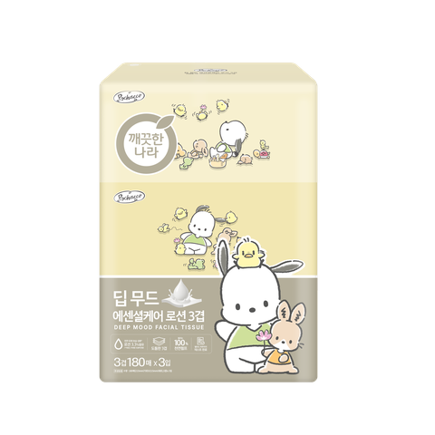 [깨끗한나라] 딥무드 에센셜케어 로션 각티슈(3입x1세트)