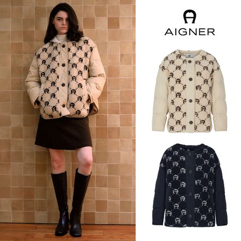 아이그너 26FW 플리스 심볼 패딩 점퍼