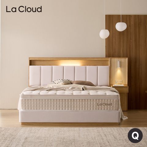 [퀸(Q)] 라클라우드 오가르 호텔식 침대 프레임+매트리스 세트 (패널 제외)