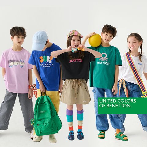 [26NEW] 베네통 남여공용 키즈 아쿠아필 반팔티 5종