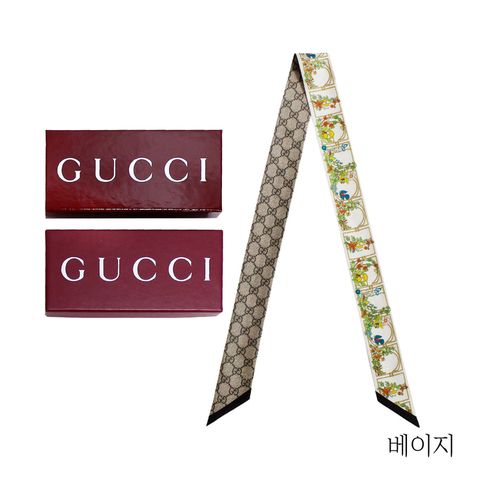 {구찌} 보타니컬 실크 트윌리 스카프(777352)