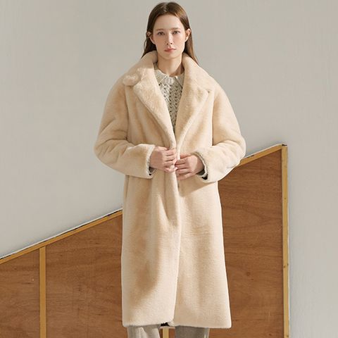 [론칭가 99000원] 리오벨 25 FW FAUX 부들부들 리버서블 롱코트