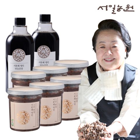 서일농원 서분례 명인 3년숙성 된장 세트(3년 된장 500g 6통+만능간장 500ml 2병)
