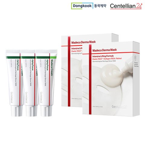 [리프팅 패키지]동국제약 센텔리안24 마데카크림 시즌8 에이징 포커스 50ml x 3 + 마스크팩 x 2박스 (20매)