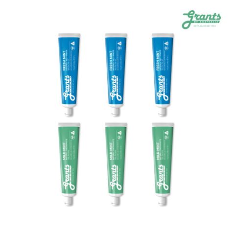 [호주 직수입] 그란츠 치약 혼합구성 6종 (프레쉬민트 3개+마일드민트 3개)