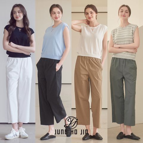 [Jung Ho Jin] 정호진 26SS 여성 데일리 컴포트 세미와이드 밴딩 팬츠 1종
