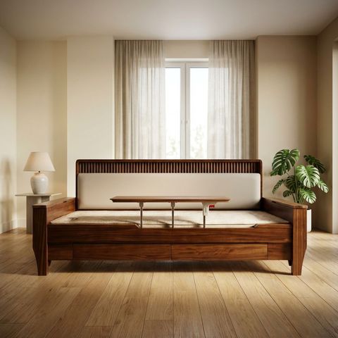 [신라온돌] 안전가드형 예가 황토숯볼 흙침대(카우치소파)+리프트업 테이블+도자기 디너세트 12P