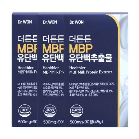 닥터원 더튼튼 MBP 유단백추출물 500mg 90정 3개 단백질보충 뼈건강 골강도