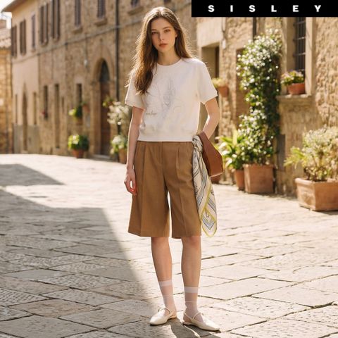 SISLEY 시슬리 26SS 오간자 플라워 반팔 니트