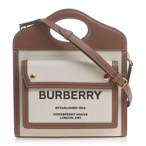 [버버리] 여성 미니 투톤 캔버스 레더 포켓백 8039361 LL MN POCKET BAG LL6 A1395 +할인쿠폰