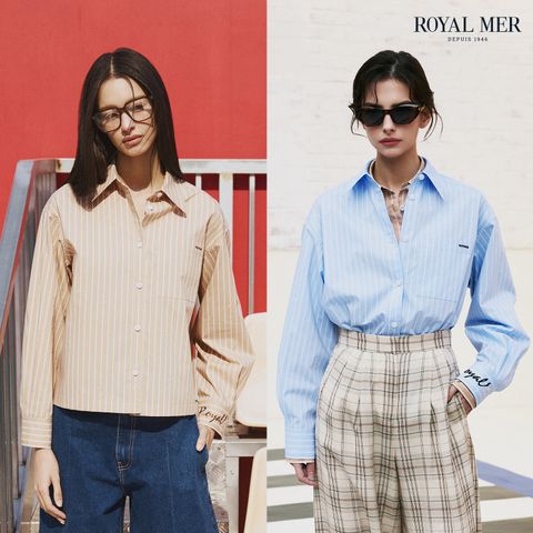 로얄메르 26SS 로고 스트라이프 셔츠