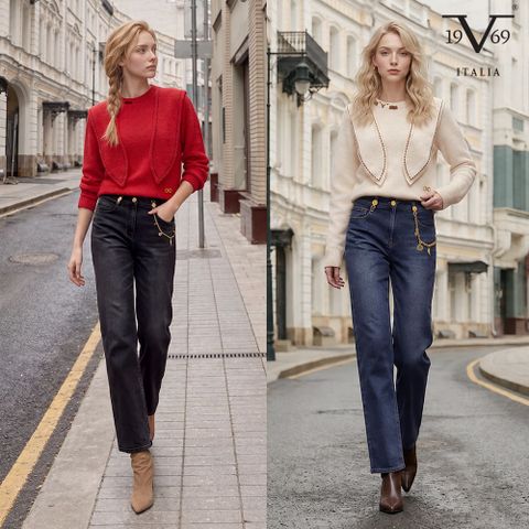 V19.69 ITALIA Classico 26FW 체인포인트 기모 데님 팬츠