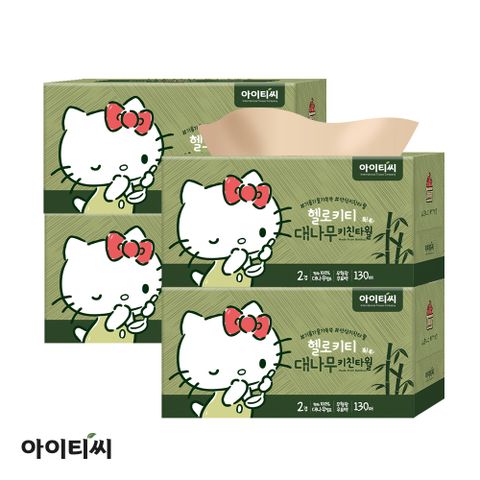 헬로키티 2겹 대나무 키친타월톡톡(130매)X4개입