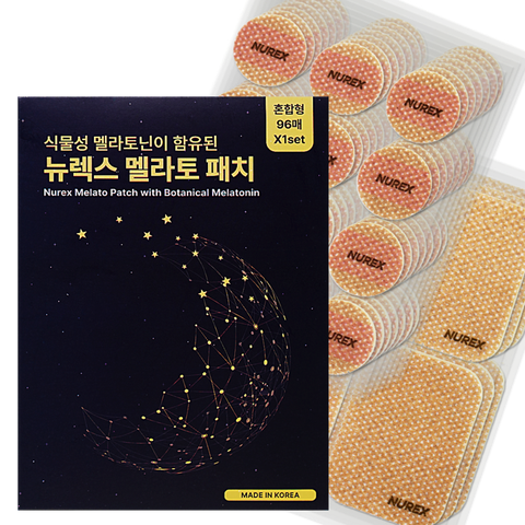 뉴렉스 식물성 멜라토닌 함유 멜라토 패치 숙면 수면 패치 1세트 96매