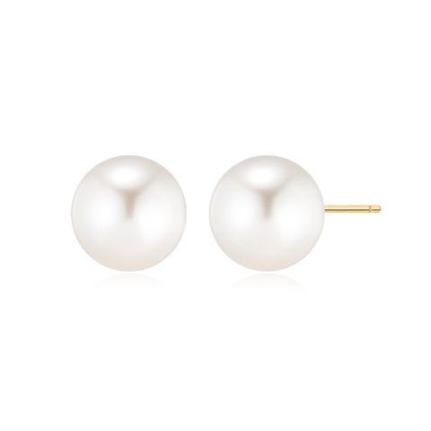 [비앤비골드] 당일발송 14K 10mm 화이트 진주 포인트 귀걸이 한쌍 WIE36436