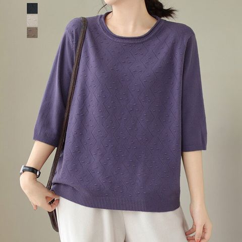 [퀸이즈] [∼77까지]세디스 데일리 7부소매 니트 티셔츠