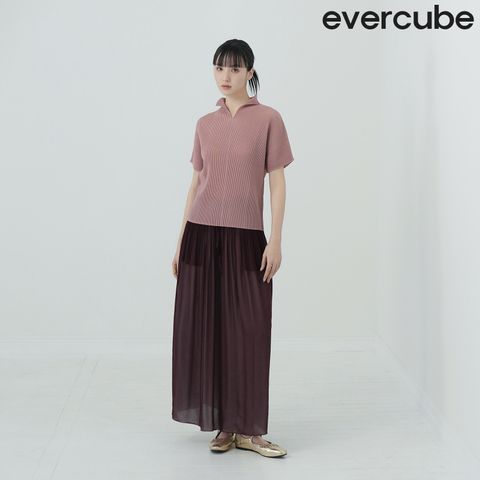 에바큐브 26SS 쉬폰플리츠 레이어링 팬츠