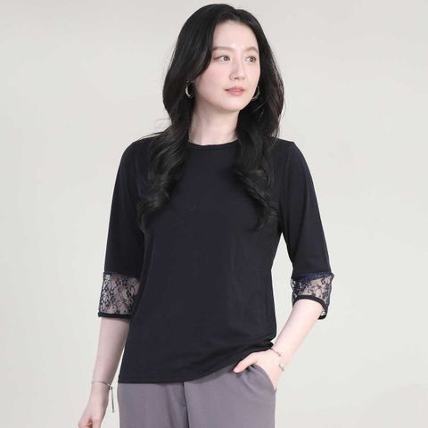 애비뉴투지 엄마옷 스판 레이스 소매 여성 봄 여름 칠부 티셔츠 A05616