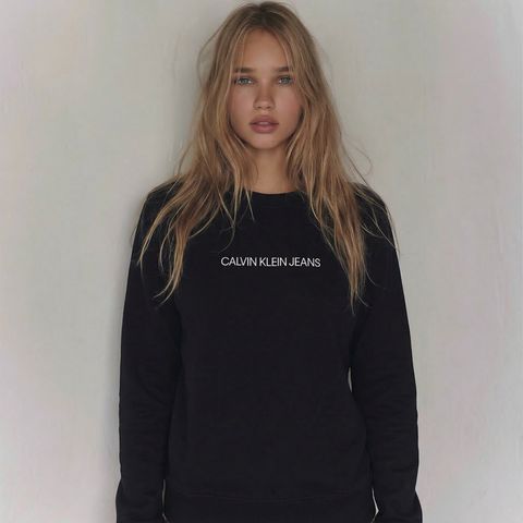 캘빈클라인 클래식 맨투맨 여성 기모 라운드 긴팔티