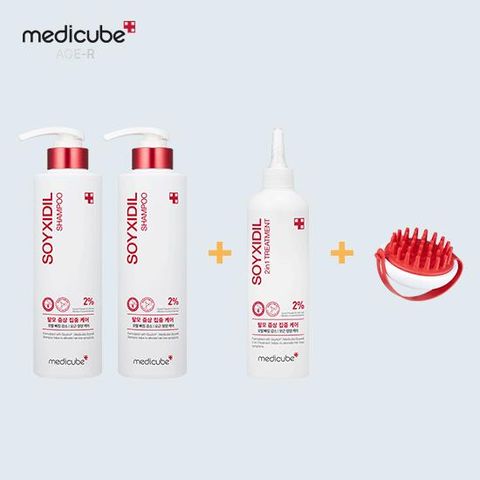 [메디큐브] 소이시딜샴푸2+트리트먼트1+샴푸브러쉬1