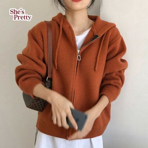 [하프클럽/쉬즈프리티]나뜨집업후드니트