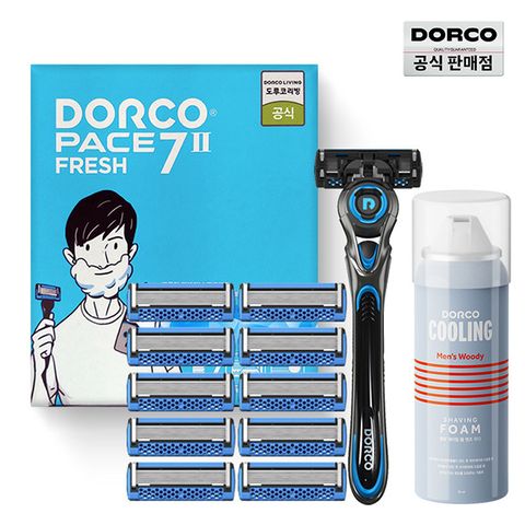 [도루코]페이스7Ⅱ프레쉬 7중날 면도기획세트3호(면도기+면도날_총11입+쉐이빙폼)