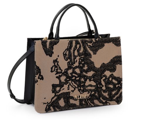 프리마클라쎄 플록 캔버스 토트백 LM LE32