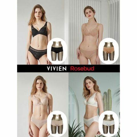 [하프클럽/비비안]비비안 로즈버드 바디풀컵 노와이어 여성 속옷 세트 12종