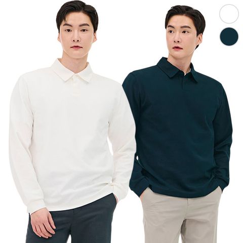 {체이스컬트} (2Color)collar 긴팔 T-SHIRT