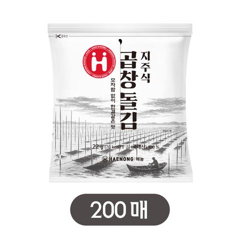 세번 구운 전통 지주식 곱창김 총 200매(10매x20봉)